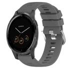 For Garmin Vivoactive 4S 18mm Solid Color Silicone Watch Band(Dark Grey) - 1