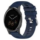 For Garmin Vivoactive 4S 18mm Solid Color Silicone Watch Band(Midnight Blue) - 1