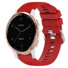 For Garminmove3S 18mm Solid Color Silicone Watch Band(Red) - 1