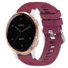 For Garminmove3S 18mm Solid Color Silicone Watch Band(Wine Red) - 1