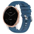 For Garminmove3S 18mm Solid Color Silicone Watch Band(Blue) - 1