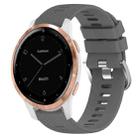 For Garminmove3S 18mm Solid Color Silicone Watch Band(Dark Grey) - 1