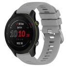 For GarminActive S 18mm Solid Color Silicone Watch Band(Grey) - 1