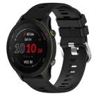 For GarminActive S 18mm Solid Color Silicone Watch Band(Black) - 1