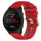 For GarminActive S 18mm Solid Color Silicone Watch Band(Red) - 1