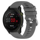 For GarminActive S 18mm Solid Color Silicone Watch Band(Dark Grey) - 1