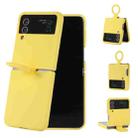 For Samsung Galaxy Flip 4 Silicone Integrated Ring Buckle Phone Case(Yellow) - 1