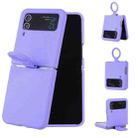 For Samsung Galaxy Flip 4 Silicone Integrated Ring Buckle Phone Case(Purple) - 1