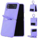 For Samsung Galaxy Flip 3 Silicone Integrated Ring Buckle Phone Case(Purple) - 1