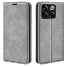 For OnePlus Ace Pro Retro-skin Magnetic Suction Leather Phone Case(Grey) - 1