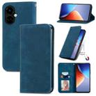 For Tecno Camon 19 Retro Skin Feel Magnetic Leather Phone Case(Blue) - 1