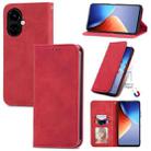 For Tecno Camon 19 Retro Skin Feel Magnetic Leather Phone Case(Red) - 1
