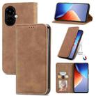 For Tecno Camon 19 Retro Skin Feel Magnetic Leather Phone Case(Brown) - 1