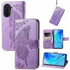 For Huawei Enjoy 50 Butterfly Love Flower Embossed Flip Leather Phone Case(Light Purple) - 1