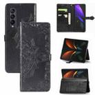 For Samsung Galaxy Z Fold4 Mandala Flower Embossed Leather Phone Case(Black) - 1