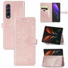 For Samsung Galaxy Z Fold4 Mandala Flower Embossed Leather Phone Case(Rose Gold) - 1