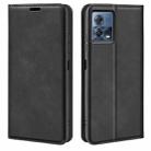 For Motorola Moto S30 Pro Retro-skin Magnetic Suction Leather Phone Case(Black) - 1