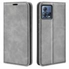For Motorola Moto S30 Pro Retro-skin Magnetic Suction Leather Phone Case(Grey) - 1
