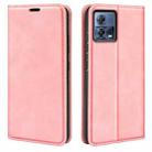 For Motorola Moto S30 Pro Retro-skin Magnetic Suction Leather Phone Case(Pink) - 1