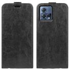 For Motorola Moto S30 Pro R64 Texture Single Vertical Flip Leather Phone Case(Black) - 1