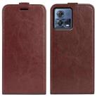 For Motorola Moto S30 Pro R64 Texture Single Vertical Flip Leather Phone Case(Brown) - 1