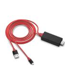 2m 1080P 8 Pin to HDMI Adapter Cable, Compatible with iPhone to HDMI Adapter(Red) - 3