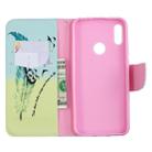 Colored Drawing Pattern Horizontal Flip Leather Case for Huawei Y6 & Y6 Pro 2019, with Holder & Card Slots & Wallet(Feather Bird) - 1