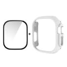For Apple Watch Ultra 49mm ENKAY 2 in 1 PC Case + Full Coverage 9H Tempered Glass Film(White) - 1