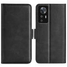 For Xiaomi 12T / 12T Pro / Redmi K50 Ultra Dual-side Magnetic Buckle Leather Phone Case(Black) - 1