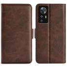 For Xiaomi 12T / 12T Pro / Redmi K50 Ultra Dual-side Magnetic Buckle Leather Phone Case(Brown) - 1