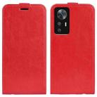 For Xiaomi 12T / 12T Pro / Redmi K50 Ultra R64 Texture Vertical Flip Leather Phone Case(Red) - 1
