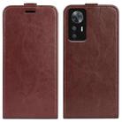 For Xiaomi 12T / 12T Pro / Redmi K50 Ultra R64 Texture Vertical Flip Leather Phone Case(Brown) - 1