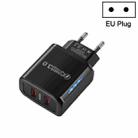 36W Dual Port QC3.0 USB Mobile Phone Charger Dual 18W Output, EU Plug(Black) - 1