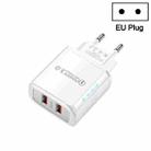 36W Dual Port QC3.0 USB Mobile Phone Charger Dual 18W Output, EU Plug(White) - 1
