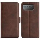 For Asus ROG Phone 6 Dual-side Magnetic Buckle Horizontal Flip Leather Phone Case(Brown) - 1