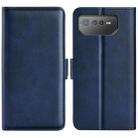 For Asus ROG Phone 6 Dual-side Magnetic Buckle Horizontal Flip Leather Phone Case(Dark Blue) - 1
