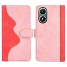 For vivo Y02s Stitching Horizontal Flip Leather Phone Case(Red) - 1