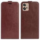 For Motorola Moto G32 R64 Texture Vertical Flip Leather Phone Case(Brown) - 1