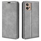 For Motorola Moto G32 Retro-skin Magnetic Suction Leather Phone Case(Grey) - 1