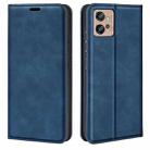 For Motorola Moto G32 Retro-skin Magnetic Suction Leather Phone Case(Dark Blue) - 1