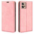 For Motorola Moto G32 Retro-skin Magnetic Suction Leather Phone Case(Pink) - 1