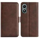 For vivo Y02s Dual-side Magnetic Buckle Leather Phone Case(Brown) - 1