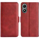 For vivo Y02s Dual-side Magnetic Buckle Leather Phone Case(Red) - 1