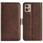 For Motorola Moto G32 Dual-side Magnetic Buckle Leather Phone Case(Brown) - 1