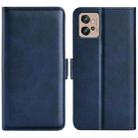 For Motorola Moto G32 Dual-side Magnetic Buckle Leather Phone Case(Dark Blue) - 1