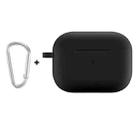 For Apple AirPods Pro 2 2022 ENKAY Thickened Silicone Protective Case with Keychain(Black) - 1