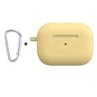 For Apple AirPods Pro 2 2022 ENKAY Thickened Silicone Protective Case with Keychain(Yellow) - 1