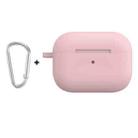For Apple AirPods Pro 2 2022 ENKAY Thickened Silicone Protective Case with Keychain(Matte Pink) - 1