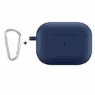 For Apple AirPods Pro 2 2022 ENKAY Thickened Silicone Protective Case with Keychain(Dark Blue) - 1