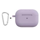 For Apple AirPods Pro 2 2022 ENKAY Thickened Silicone Protective Case with Keychain(Lavender Purple) - 1